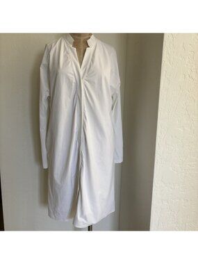 ADAY 'Something Borrowed / Jetset' Long Sleeve Shirt Dress White Size M Pockets